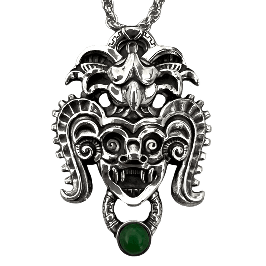 high end silver jewelry mayan aztec pendant
